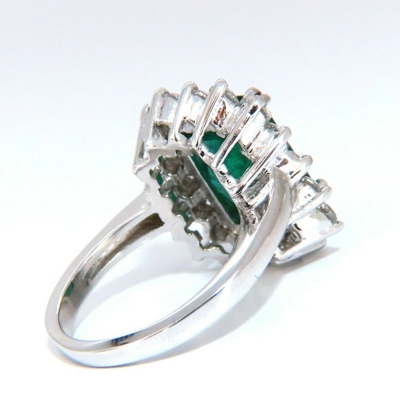 7.15ct Natural Emerald Diamonds Cluster Halo Ring - Picture 7 of 7